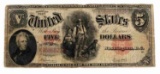 1907 5 DOLLAR UNITED STATES WOOD CHOPPER BANK NOTE