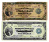 LOT OF 2 $1 NATIONAL CURRENCY LARGE SIZE BANKNOTES
