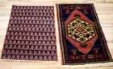VINTAGE WOOL ASIAN MID EASTERN SMALL RUG LOT OF 2