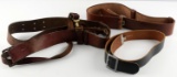 LOT OF 4 BELTS 3 LEATHER AND 1 SAM BROWNE