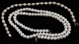 14KT GOLD W CULTURED PEARL BRACELET & NECKLACE