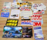 100+ ASSORTED RACING AND BREWERY STICKERS, POSTERS
