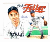 AUTOGRAPHED BOB FELLER CLEVELAND INDIANS DRAWING