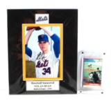 AUTOGRAPHED NOLAN RYAN PHOTO WITH BASEBALL CARD