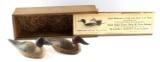LOT OF 2 MINIATURE HUNTING DUCK DECOYS WITH BOX