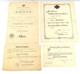 4 WWII THIRD REICH GERMAN MILITARY DOCUMENTS NAMED
