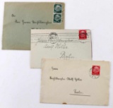 LOT OF 3 LETTER COVERS ENVELOPES TO HITLER 1933 Th