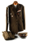 WWII POLISH LT COL. ARMY OFFICER UNIFORM & VISOR