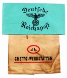 WWII GERMAN POST OFFICE & GHETTO ARMBAND