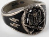 WWII GERMAN THIRD REICH SILVER SS EAGLE RING