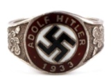 WWII THIRD REICH GERMAN ADOLF HITLER SILVER RING