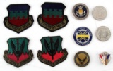 LOT 10 USAF MIXED LOT PATCHES TOKENS PINS STERLING