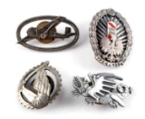LOT OF 4 POLISH BADGES ARMORED CORPS PILOT