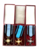 LOT OF 3 VIRTUTI POLISH MEDALS 3RD TO 5TH CLASS