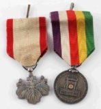 PRE WWII IMPERIAL JAPANESE MEDAL PAIR WITH RIBBONS