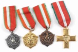LOT OF 4 POLISH MEDALS VETERANS CROSS WITH SWORDS
