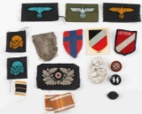 ASSORTED WWII THIRD REICH INSIGNIA PATCH LOT OF 15