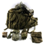 6 ASSORTED US MILITARY GEAR LOT BACKPACK POUCHES