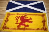 2 SCOTTISH FLAGS ST. ANDREWS CROSS & RAMPANT LION