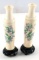 PAIR OF ANTIQUE IVORY DRAGON SCRIMSHAW BUD VASE