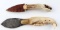 2 CLAUDE VAN ORDER HAND CARVED CHERT FLINT KNIFE