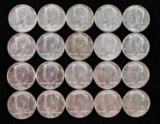 20 1964 KENNEDY HALF DOLLAR LOT $10 FACE BU 90% AG