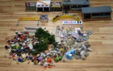 SLOT CAR TRAIN TREES BUILDINGS SIGNS ROCKS LOT