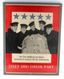 SULLIVAN BROTHERS WWII ERA GOVERMENT POSTER
