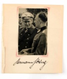 WWII GERMAN SIGNATURE & PHOTO OF HERMANN GORING