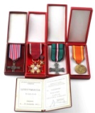 LOT OF 4 CASED POLISH MEDALS MILITARY WARSAW