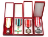 LOT OF 4 CASED POLISH MEDALS HOME ARMY RED CROSS