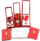LOT OF 3 CASED POLISH MEDALS WITH AWARD BOOKS