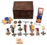 WWII THIRD REICH GERMAN MEDALS BUTTONS MORE