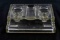 ANTIQUE EARLY 1900S GLASS INKWELL W PEN HOLDERS