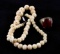 ANTIQUE EUROPEAN AGATE RING AND BONE NECKLACE