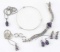 VINTAGE STERLING SILVER AMETHYST JEWELRY LOT