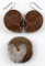3 ANTIQUE FOSSILIZED AMMONITE EARRINGS AND PENDANT