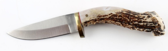CUSTOM STAINLESS STEEL STAG HORN HANDLE KNIFE