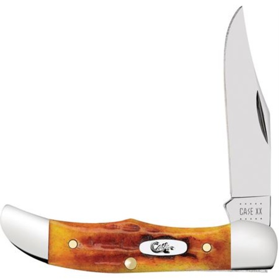 CASE POCKET WORN HARVEST ORANGE BONE CORN KNIFE