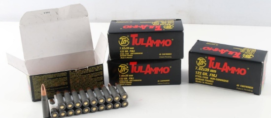160 ROUNDS OF TULAMMO 7.62 X 39MM FMJ AMMUNITION