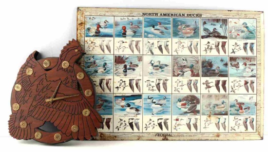 FEDERAL AMMUNITION DUCKS ADVERTISING SIGN & CLOCK