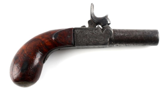 ANTIQUE BELGIAN FLINTLOCK POCKET PISTOL BELGIUM
