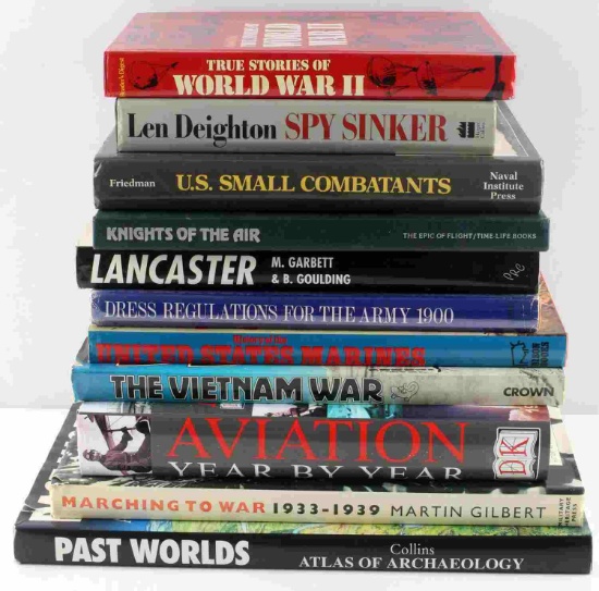 LOT OF 11 MIXED MILITARY WAR WWII AVIATION BOOKS