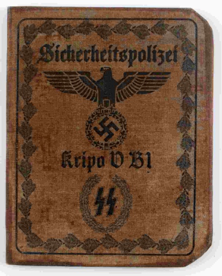 WWII GERMAN THIRD REICH SS POLICE AUSWEIS ID BOOK