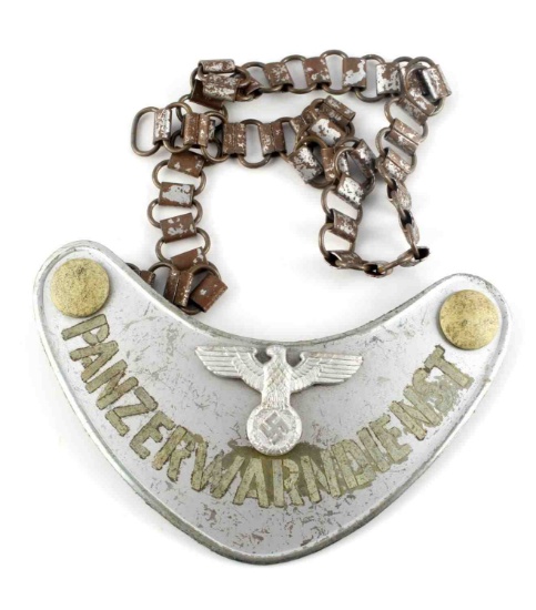 WWII GERMAN VOLKSSTURM PANZERWARNDIENST GORGET