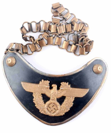 WWII GERMAN THIRD REICH POLICE GORGET WITH CHAIN