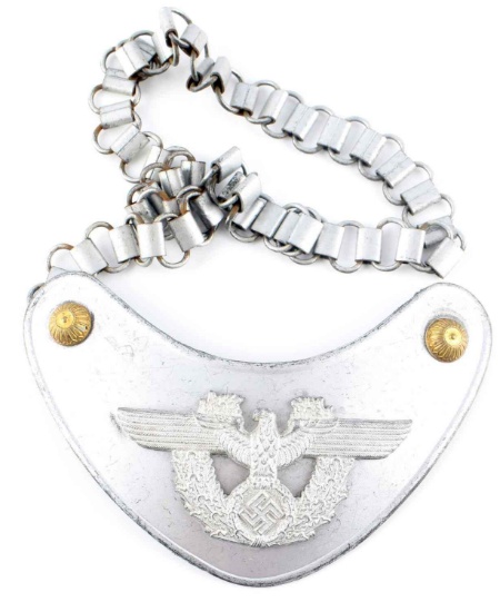 WWII GERMAN THIRD REICH POLICE PARADE GORGET