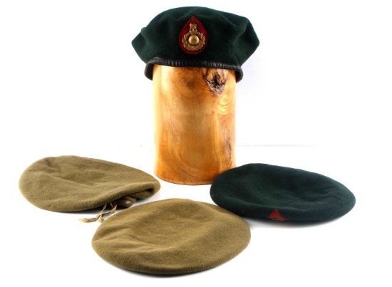4 WWII BRITISH ROYAL MARINE INFANTRY GREEN BERETS