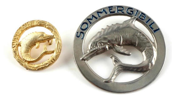 LOT OF 2 WWII ITALIAN ROYAL NAVY SUBMARINER PINS