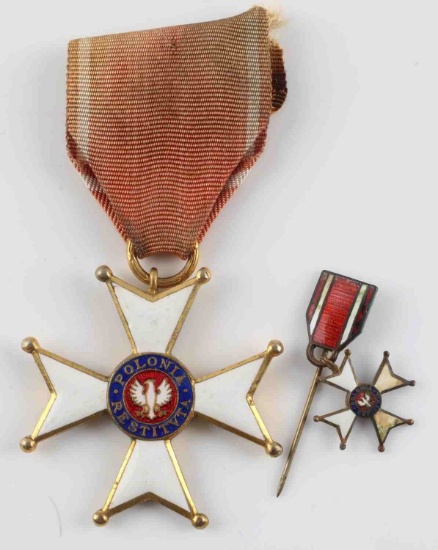 2 WWII 1944 POLISH MEDALS POLONIA RESTITUTA LOT